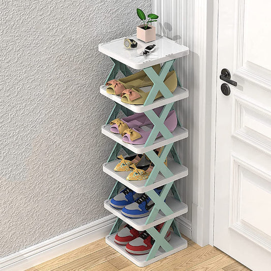 Big Size 5 Layer Multi-Functional Shoes Rack Stackable Shoes Organizer, Kitchen Rack, Bedroom Racks, Lounge Portable Shelves- X Rack, Space-Saving Plastic Cabinet, Easy Assembly, Ideal For Home Storage & Closet Shoe Shelf