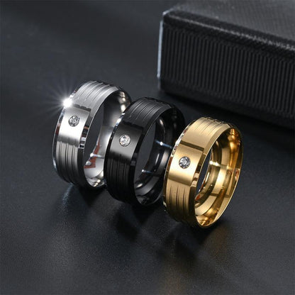 Stainless Steel Charm Ring Set