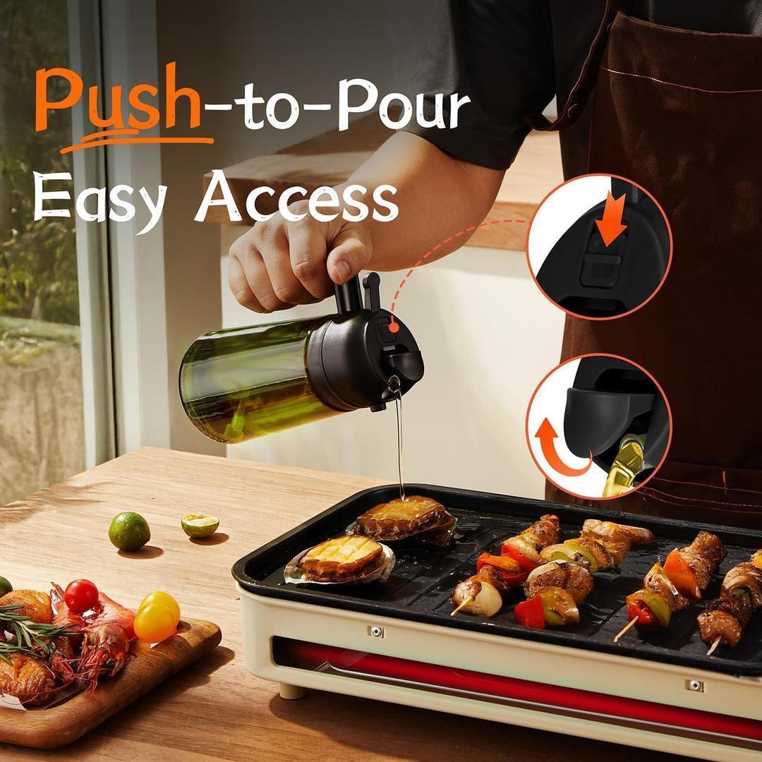 Extra Virgin Olive Oil Bottle Glass Press & Pour