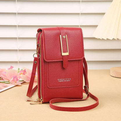 New Transparent Touch Screen Phone Bag Trendy Simple Small Crossbody Women's Coin Purse Vertical Style Fashion Accessory