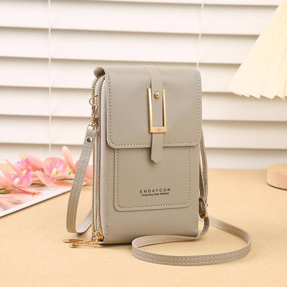 New Transparent Touch Screen Phone Bag Trendy Simple Small Crossbody Women's Coin Purse Vertical Style Fashion Accessory