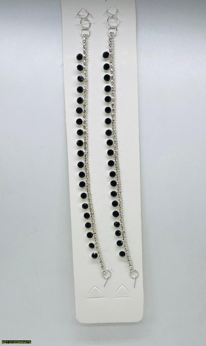 Modern Design Silver Plated Gemstone Anklet- Pack