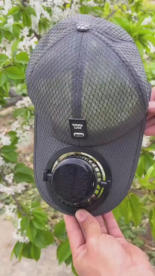 Summer Fan Sunhat – Breathable Mesh Cap with USB Type-C Charging Fan